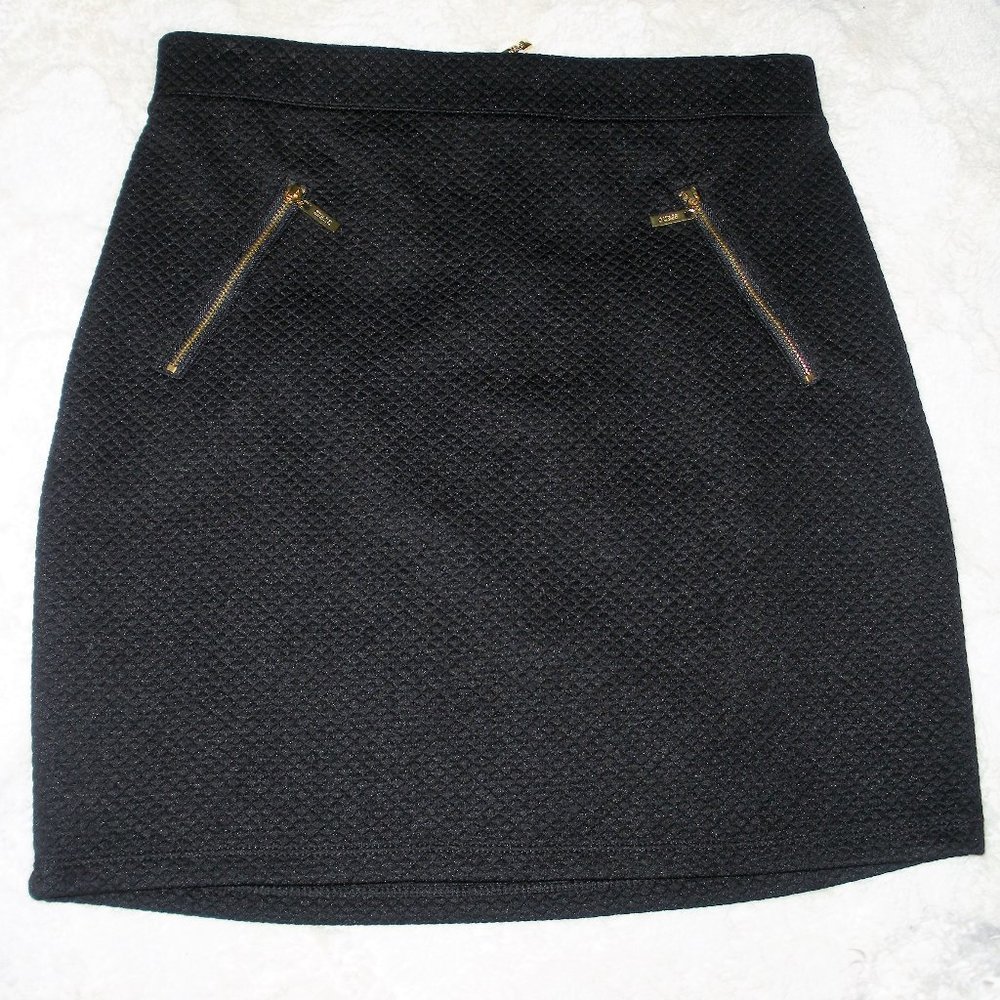 Guess waffle knit black mini skirt